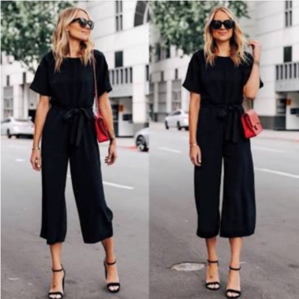 Everlane Jumpsuit Sz 0 Cropped Japanese Go Weave